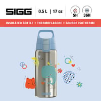 Detská izolovaná fľaša na vodu SIGG Shield Therm One Whale Friend – vhodná na sýtené nápoje, nepriepustná, vhodná do umývačky riadu, bez obsahu BPA, z 90 % recyklovaných materiálov 2