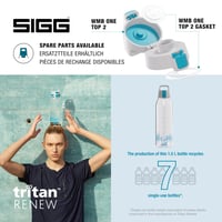 Športová fľaša SIGG Total Clear ONE MyPlanet Aqua z Tritanu – 1,5 l, modrá, bez BPA, vhodná na sýtené nápoje, vhodná do umývačky riadu, nepriepustná 4
