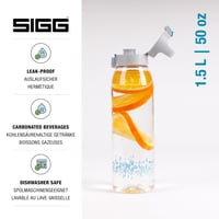 Športová fľaša SIGG Total Clear ONE MyPlanet Aqua z Tritanu – 1,5 l, modrá, bez BPA, vhodná na sýtené nápoje, vhodná do umývačky riadu, nepriepustná 2