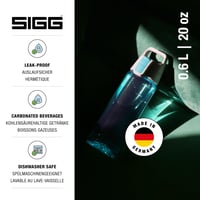 Športová fľaša SIGG Total Color Aqua Tritan 0,6 l, vhodná aj na sýtené nápoje, vhodná do umývačky riadu, nepriepustná, bez BPA 2
