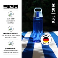 Fľaša na pitie Sigg Total Color Blue Tritan – 0,6 l, vhodná aj na sýtené nápoje, bez BPA, vhodná do umývačky riadu, nepriepustná, ľahká 2