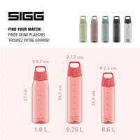 Fľaša na vodu Sigg Total Color ONE Watermelon Tritan – Ružová, 0,6 l – Vhodná aj na sýtené nápoje, vhodná do umývačky riadu, bez BPA 5