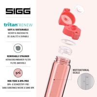Fľaša na vodu Sigg Total Color ONE Watermelon Tritan – Ružová, 0,6 l – Vhodná aj na sýtené nápoje, vhodná do umývačky riadu, bez BPA 3