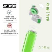 Fľaša na vodu SIGG Total Color Tritan – zelená, 0,6 l – vhodná aj na sýtené nápoje, nepriepustná, vhodná do umývačky riadu, bez obsahu BPA 3