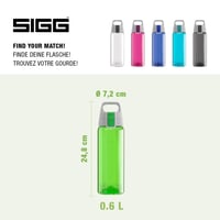 Fľaša na vodu SIGG Total Color Tritan – zelená, 0,6 l – vhodná aj na sýtené nápoje, nepriepustná, vhodná do umývačky riadu, bez obsahu BPA 5