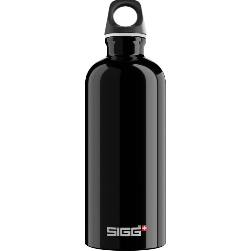 Hliníková fľaša Sigg Traveller na sýtené nápoje – čierna – 0,6 l