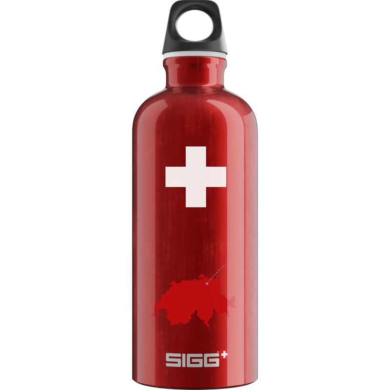 Bidon din aluminiu Sigg Traveller pentru băuturi carbogazoase, etanș, fără BPA, roșu, 0,6 L