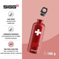 Bidon din aluminiu Sigg Traveller pentru băuturi carbogazoase, etanș, fără BPA, roșu, 0,6 L 3