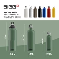 Bidon din aluminiu Sigg Traveller - Verde (Leaf Green) - 1 L - pentru băuturi carbogazoase - etanș - ușor - fără BPA - sport și outdoor 6