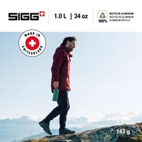 Bidon din aluminiu Sigg Traveller - Verde (Leaf Green) - 1 L - pentru băuturi carbogazoase - etanș - ușor - fără BPA - sport și outdoor 3