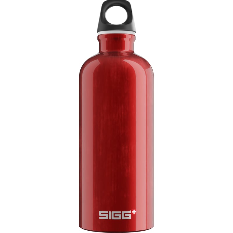 Hliníková športová fľaša SIGG Traveller, na sýtené nápoje, bez BPA – červená – 0,6 l