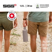 Sticlă de aluminiu Sigg Traveller Dusk pentru băuturi carbogazoase, etanșă, fără BPA, roz, 1 L 2