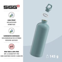 Hliníková fľaša Sigg Traveller Morning Blue na sýtené nápoje, nepriepustná, bez BPA, modrá, 1 l 3