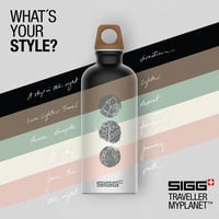 Sticlă de apă din aluminiu SIGG Traveller MyPlanet - Neutră din punct de vedere climatic, etanșă, ușoară - Culoare taupe mat - 0,6 L - Pentru activități în aer liber și yoga 6