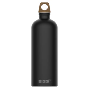 SIGG Traveller MyPlanet aluminijska boca, 1 L, mat crna, nepropusna, bez BPA — bočna strana je udubljena (stanje: vidi 2. sliku)