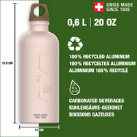 Hliníková fľaša na vodu SIGG Traveller MyPlanet Journey – Klimaticky neutrálna, nepriepustná, bez BPA, turistická fľaša – Matná bielo-ružová – 0,6 l 2