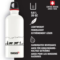 Bidon din aluminiu SIGG Traveller Swiss Craft pentru băuturi carbogazoase, etanș, fără BPA, alb, 0,6 L 3