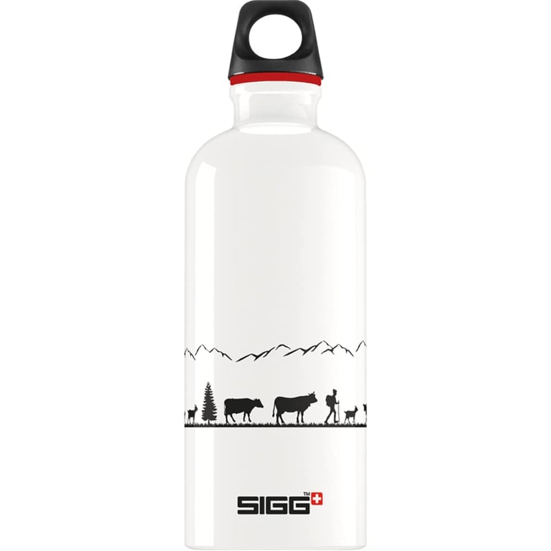 Bidon din aluminiu SIGG Traveller Swiss Craft pentru băuturi carbogazoase, etanș, fără BPA, alb, 0,6 L