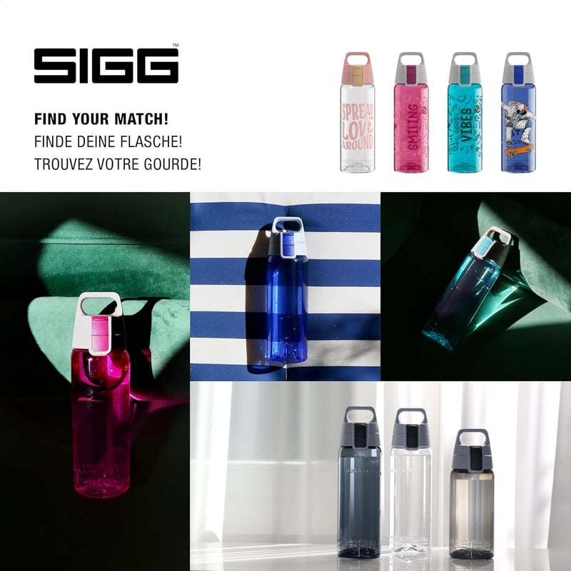 Sigg Tritan Ivópalack 600ml Szódavízhez Spülmaschinefest Szivárgatásmentes BPA-mentes - Skate, 0.6 L