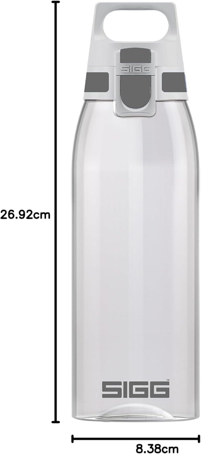 SIGG Tritan Ivópalack Total Colour szín, szénezett italokhoz, mosogatógépben mosható, 0.6-1.5L - Transparent, 1 L