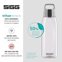 SIGG Tritan Ivópalack Total Colour szín, szénezett italokhoz, mosogatógépben mosható, 0.6-1.5L - Transparent, 1 L 3