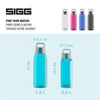 Fľaša na vodu SIGG Tritan Total Color ONE Aqua – 1 l – vhodná aj na sýtené nápoje – nepriepustná – bez BPA – vhodná do umývačky riadu 5