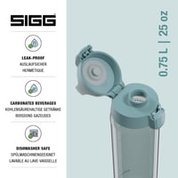 Fľaša na vodu Sigg Tritan Total Color ONE Morning Blue – 0,75 l, modrá, vhodná aj na sýtené nápoje, bez obsahu BPA, vhodná do umývačky riadu, nepriepustná 2
