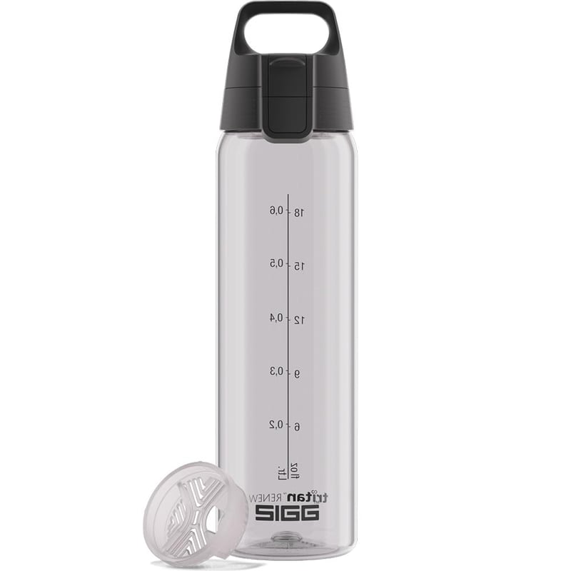 Sticlă pentru apă Sigg Tritan Total Color ONE, transparentă, pentru băuturi carbogazoase, lavabilă în mașina de spălat vase, etanșă, fără BPA, 0,75 L