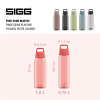 Fľaša na vodu Sigg Tritan Total Color ONE Watermelon – Na sýtené nápoje – Vhodná do umývačky riadu – Nepriepustná – Bez BPA – Ružová – 1 l 5