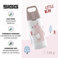 Bidon pentru copii Sigg Viva One Bear Family 0,5 L – pentru băuturi carbogazoase, etanș, lavabil în mașina de spălat vase, fără BPA, albastru, pentru sport și școală 3