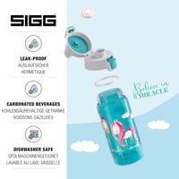 Detská fľaša Sigg Viva One Believe in Miracles 0,5 l – s motívom modrej princeznej a jednorožca, vhodná na sýtené nápoje, nepriepustná, bez obsahu BPA 3