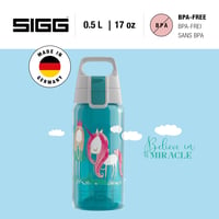 Detská fľaša Sigg Viva One Believe in Miracles 0,5 l – s motívom modrej princeznej a jednorožca, vhodná na sýtené nápoje, nepriepustná, bez obsahu BPA 2