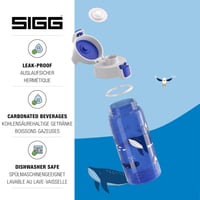 Bidon pentru copii Sigg Viva One Blue Whale 0,5 L – potrivit și pentru băuturi carbogazoase, etanș, lavabil în mașina de spălat vase, fără BPA, cu balenă albastră 4