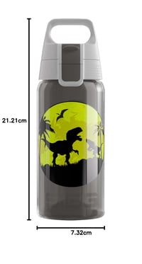 Bidon pentru copii SIGG Viva One Dino 0,5 L – pentru băuturi carbogazoase, etanș, lavabil în mașina de spălat vase, fără BPA – gri cu dinozauri 7