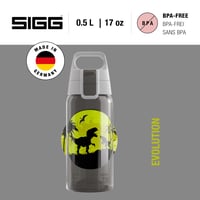 Bidon pentru copii SIGG Viva One Dino 0,5 L – pentru băuturi carbogazoase, etanș, lavabil în mașina de spălat vase, fără BPA – gri cu dinozauri 2