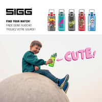 Detská fľaša na vodu Sigg Viva One Dino Run 0,5 l - ružová s dinosaurami, nepriepustná, bez BPA, ovládanie jednou rukou, športová fľaša do školy 5