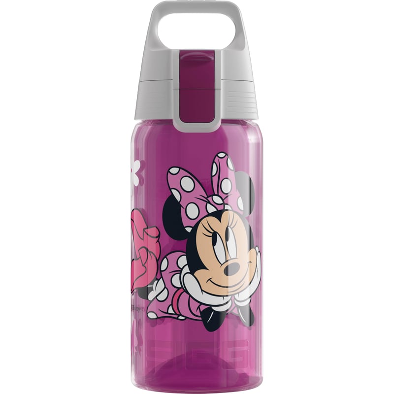 Sticlă pentru copii SIGG Viva One Disney Minnie Mouse – 0,5 L, roz, pentru băuturi carbogazoase, etanșă, lavabilă în mașina de spălat vase, fără BPA