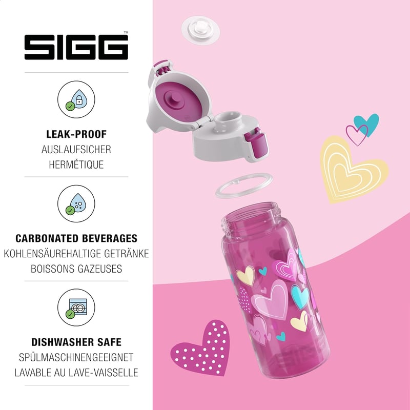 SIGG Viva One gyerekitalos palack 0,5L szénlezárható szivacsmentes - 1 Hearts, 1 Classic
