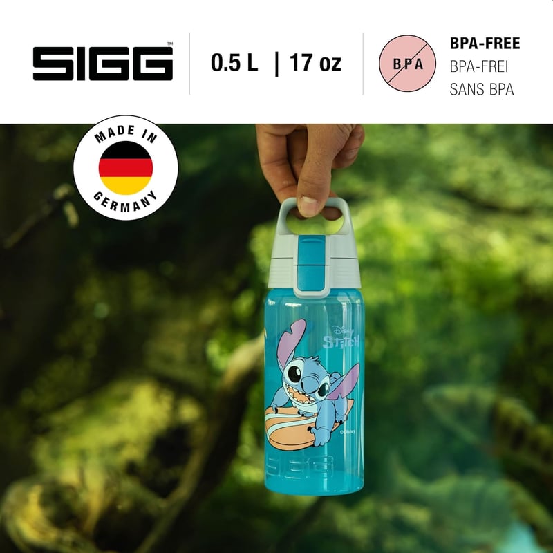 SIGG Viva One gyerekitalos palack 0,5L szénlezáró szivárgásmentes - 3 Stitch Surfing, 3 Disney & WB