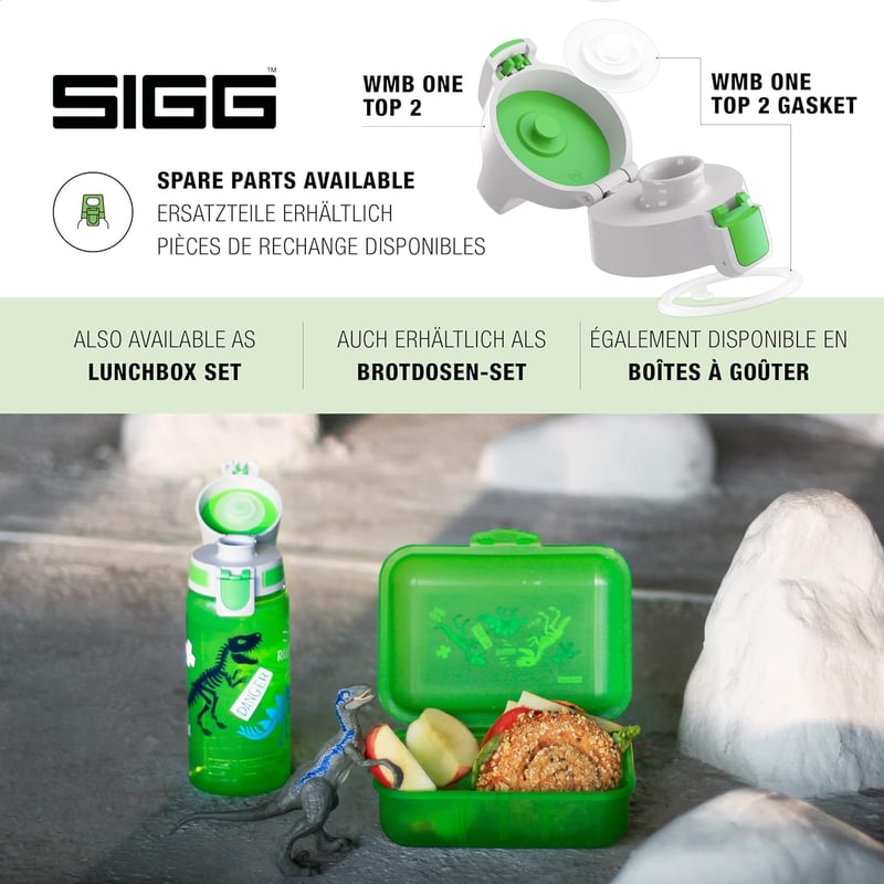 SIGG Viva One gyerekitalos palack 0,5L szódásodó, szellőzésmentes, mosogatógépben mosható - 1 Jurassica, 1 Classic