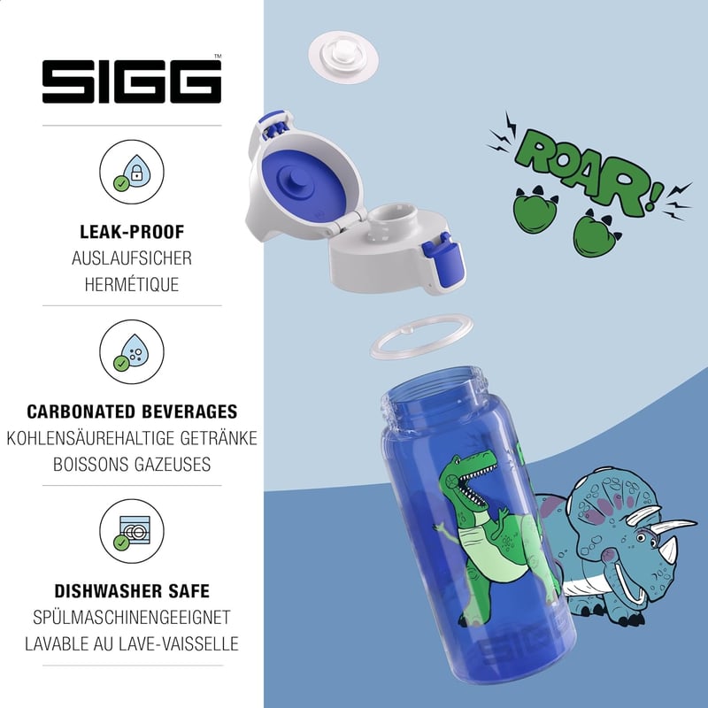 SIGG Viva One gyerekitalos palack 0,5L szódásodó szivárgatásmentes - Rex & Trixie, 3 Disney & WB