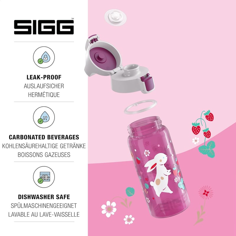 SIGG Viva One gyerekitalos palack 0,5L szódásüdítőhöz szivacsmentes - 2 Happy Bunnies, 2 special edition