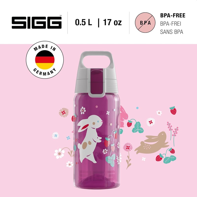 SIGG Viva One gyerekitalos palack 0,5L szódásüdítőhöz szivacsmentes - 2 Happy Bunnies, 2 special edition