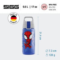 Bidon pentru copii SIGG Viva One Marvel Spidey – 0,5 L, albastru, potrivit și pentru băuturi carbogazoase, etanș, lavabil în mașina de spălat vase, fără BPA 2
