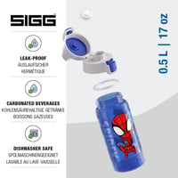 Bidon pentru copii SIGG Viva One Marvel Spidey – 0,5 L, albastru, potrivit și pentru băuturi carbogazoase, etanș, lavabil în mașina de spălat vase, fără BPA 3