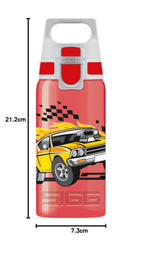 Bidon pentru copii SIGG Viva One Speed Race 0,5 L – pentru băuturi carbogazoase, etanș, lavabil în mașina de spălat vase, fără BPA – roșu, cu mașini de curse 7