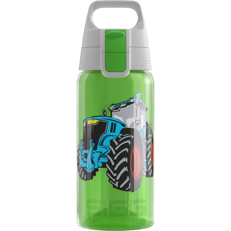 Detská fľaša na vodu Sigg Viva One Traktor 0,5 l – vhodná aj na sýtené nápoje, nepriepustná, vhodná do umývačky riadu, bez BPA, so vzorom zeleného traktora