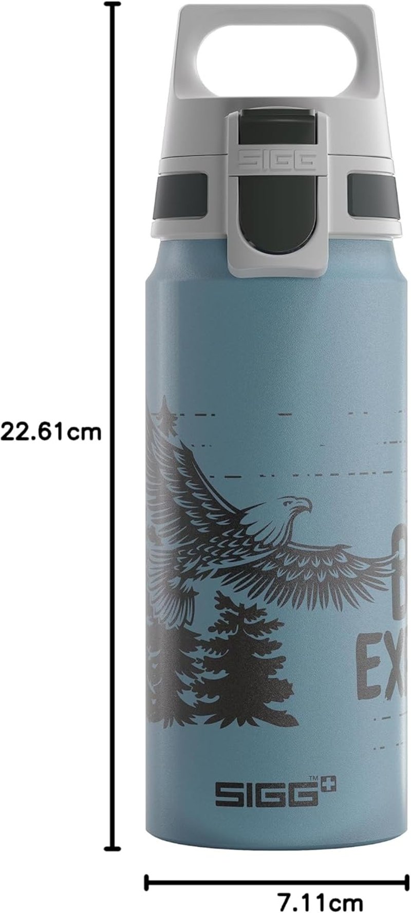 SIGG WMB ONE Alumínium Gyerekpalack 0,6L Szénlezárható Svájci Sportpalack - Brave Eagle, 0.6 L