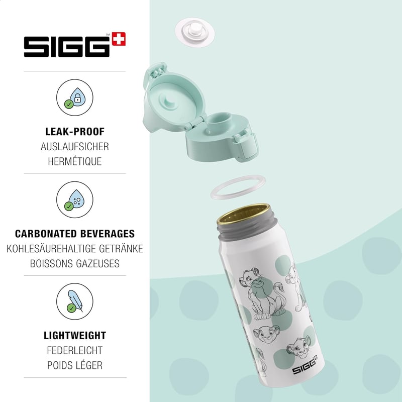 SIGG WMB ONE Alumínium Gyermek Kulacs 0,6L Szénlezárható Szivárgásmentes - 25 Simba & Nala, Disney & WB