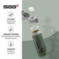 Detská hliníková fľaša Sigg WMB ONE Brave Lion – 0,6 l, machovo zelená, vhodná aj na sýtené nápoje, nepriepustná, bez BPA 3